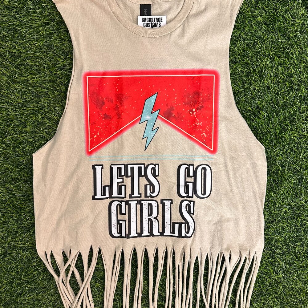 ⚫️NOT PERFECT Let's Go Girls Fringe Muscle Tank